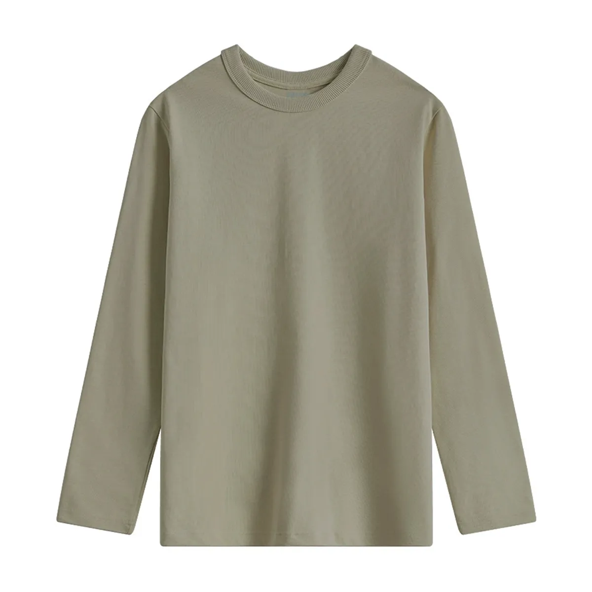 100％超長綿 長袖Tシャツ 三本針 液体アンモニア加工 型崩れしにくい