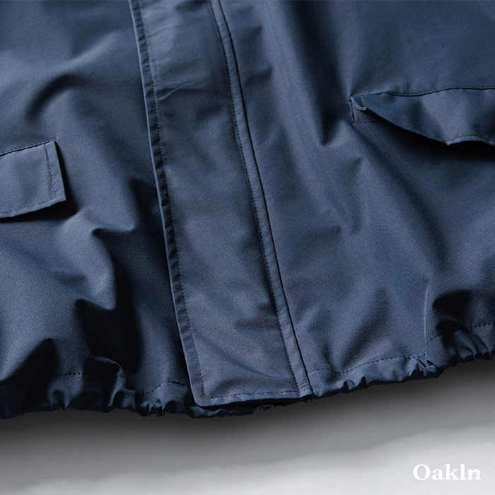 防風 撥水 スタンドカラー ブルゾン メンズ 裾ドローコード ショート丈 ゆったり 体型カバー 高機能 アウター-Oakln