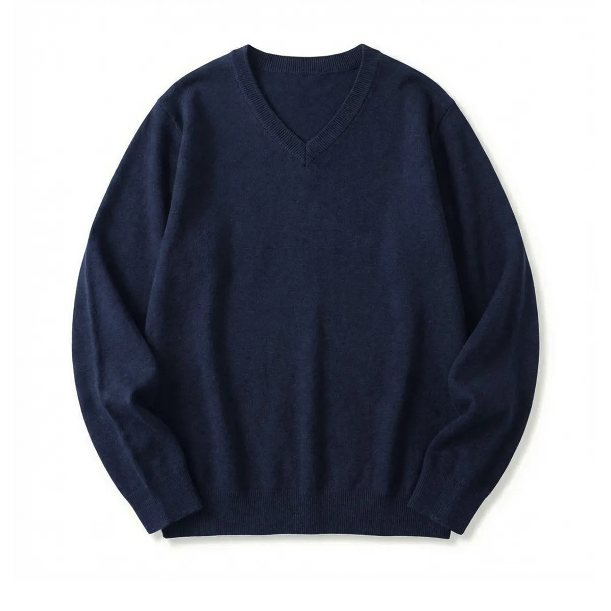 高密度 細ゲージ Vネックニット セーター ビジネスカジュアル 洗濯機洗い可能-Oakln