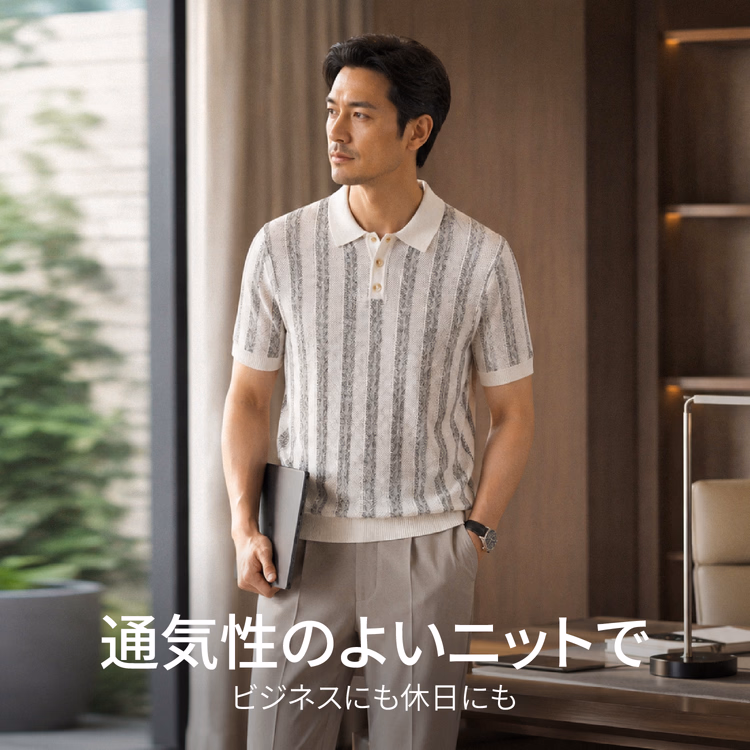落ち感 シワになりにくい アイロンいらず お手入れ簡単 抜け感漂うジャカード