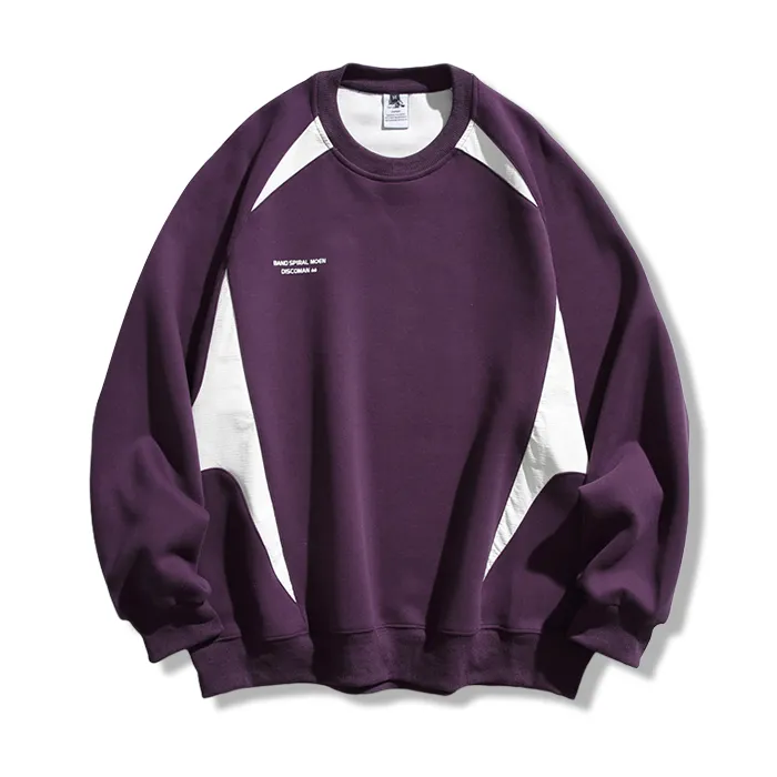 配色 切り替え スウェット メンズ スウェット ラグランスリーブ スポーティ ゆったり 体型カバー アメリカンヴィンテージ 春秋冬-Oakln