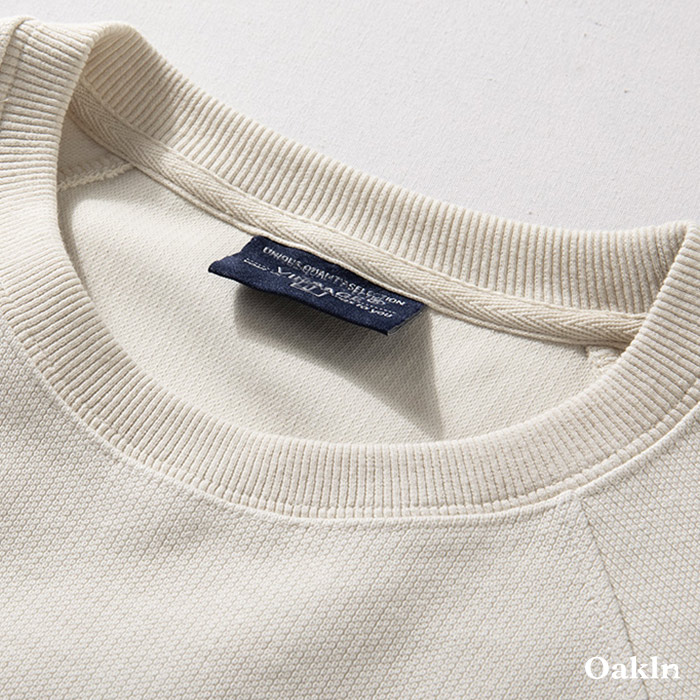 ヘビーウェイトラグランスリーブ無地クルーネックスウェット-oakln