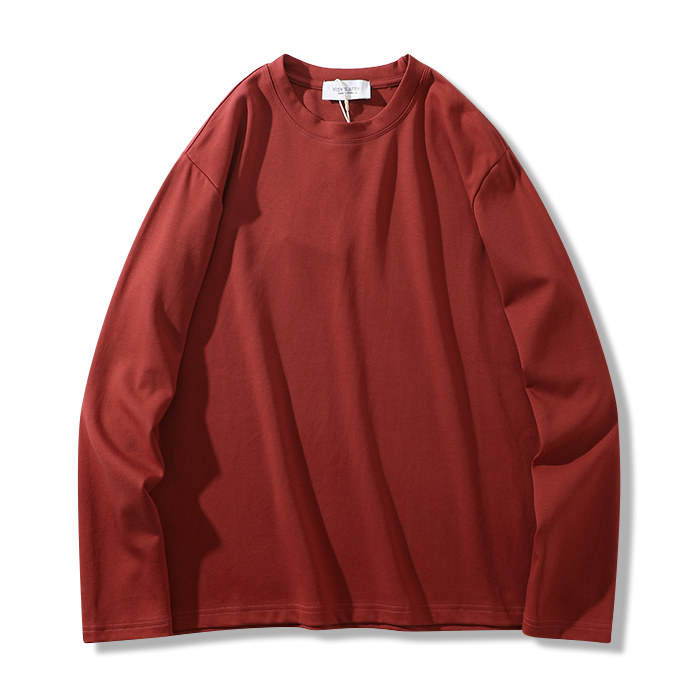 レイヤードに欠かせないベーシックタイプ　無地長袖Tシャツ-oakln