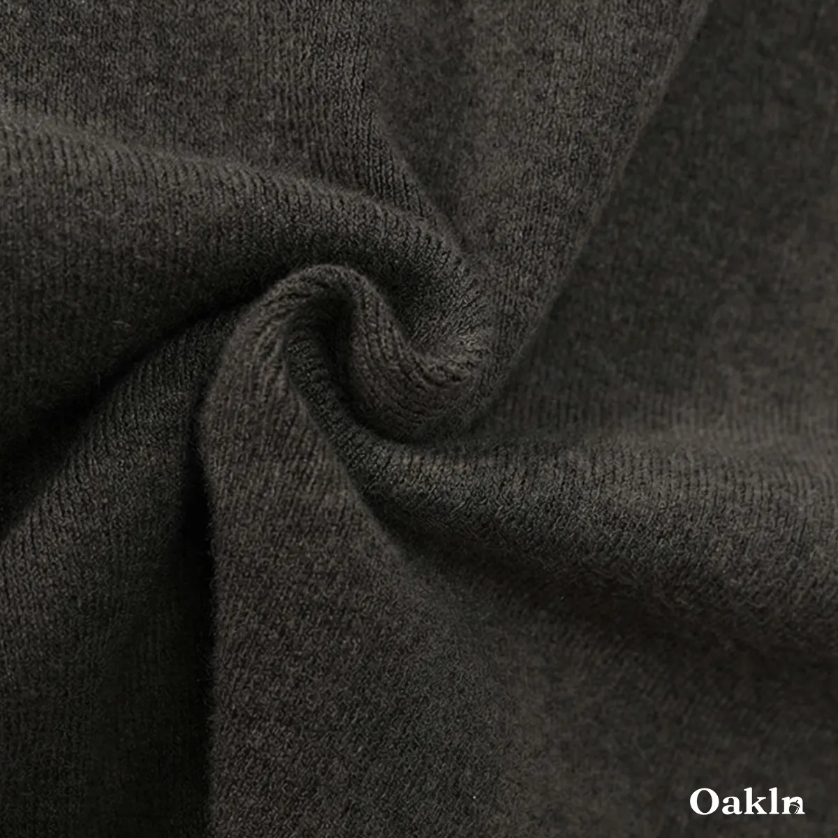 ウール混モックネック半袖ニット　ビジネスカジュアル 立体裁断-Oakln