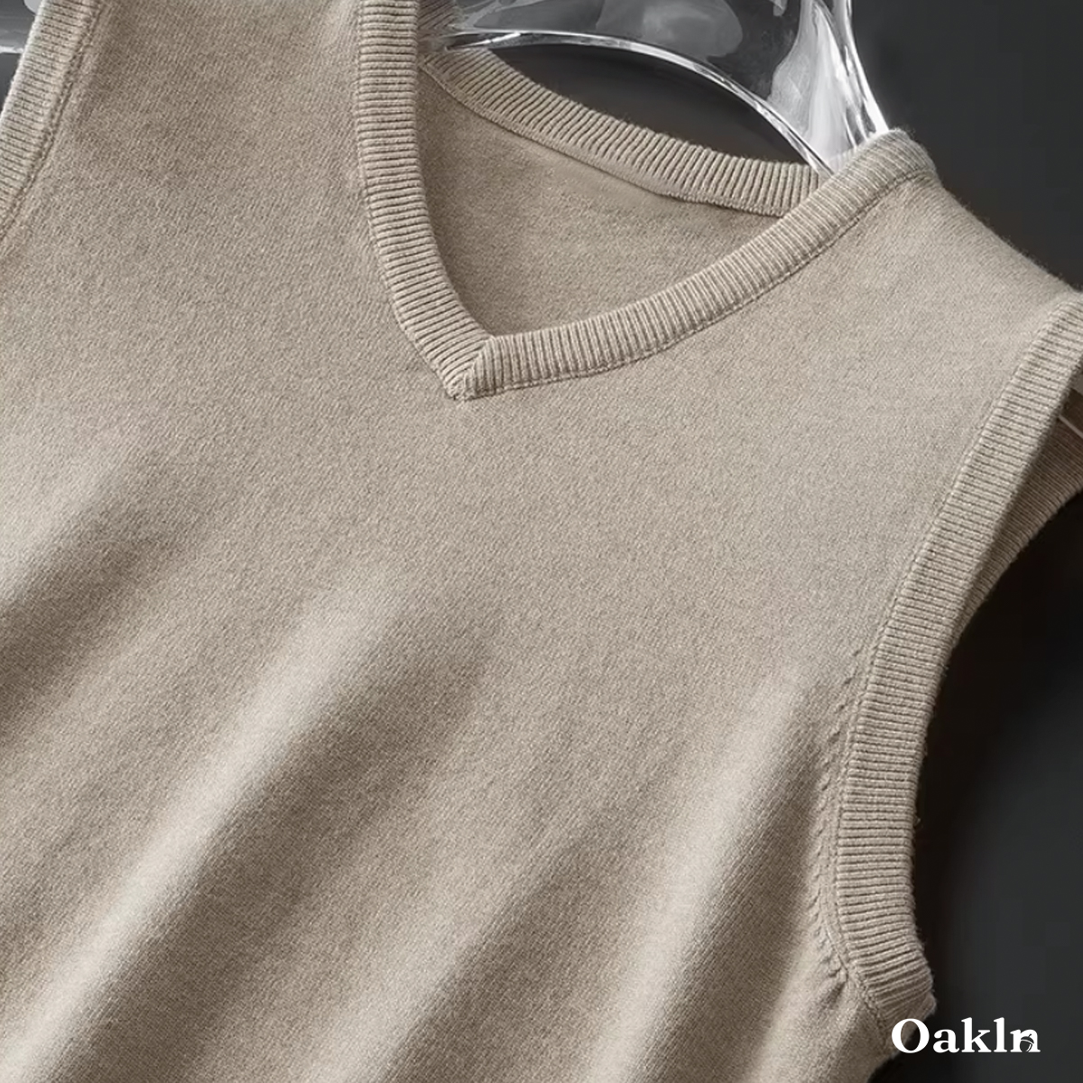 26番双糸 Vネックニットベスト 高弾力 ピリング防止 ビジネス向け-Oakln