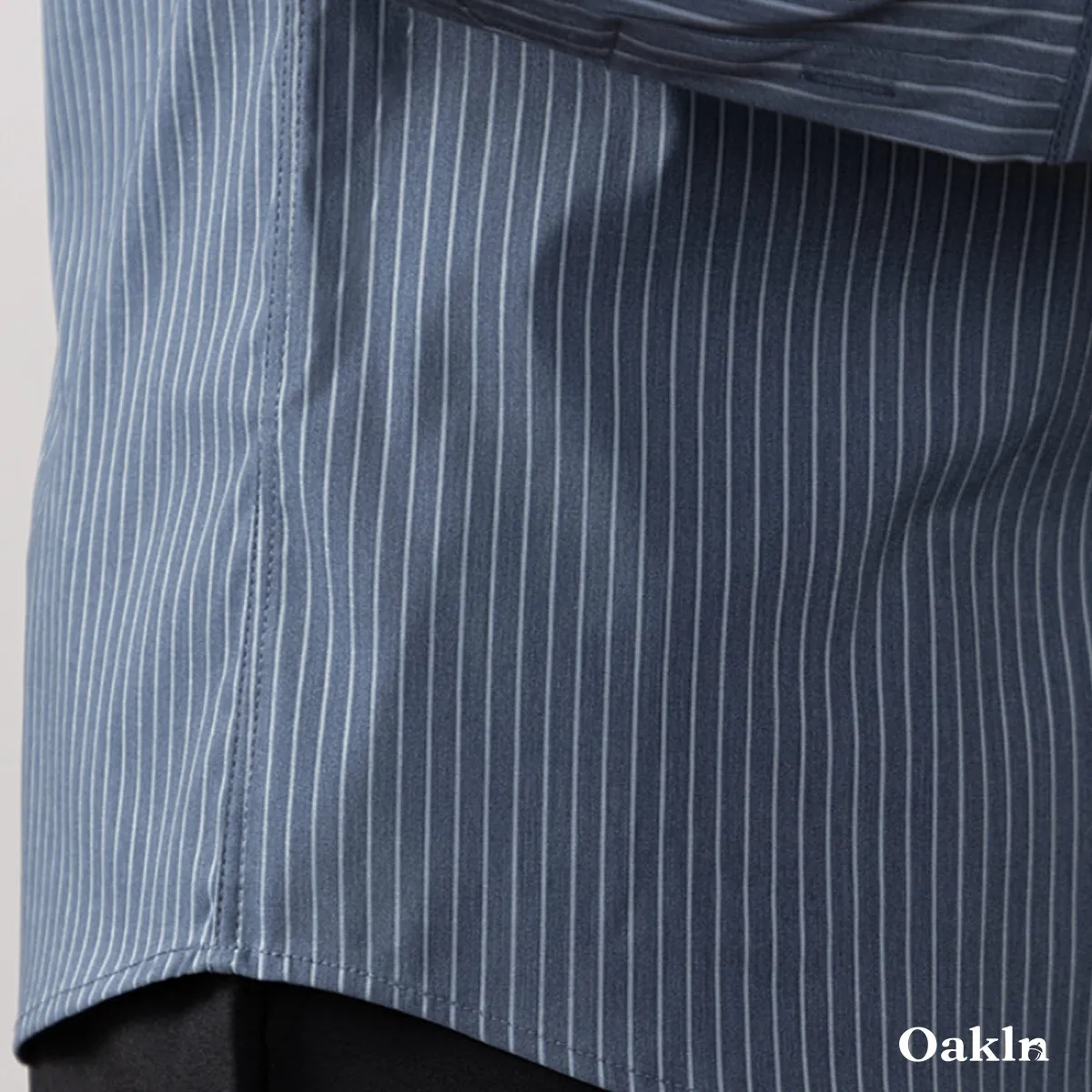 ビジカジ  ストライプ 長袖シャツ ストレッチ 3D立体裁断 形状安定 1枚で決まる メンズシャツ-Oakln