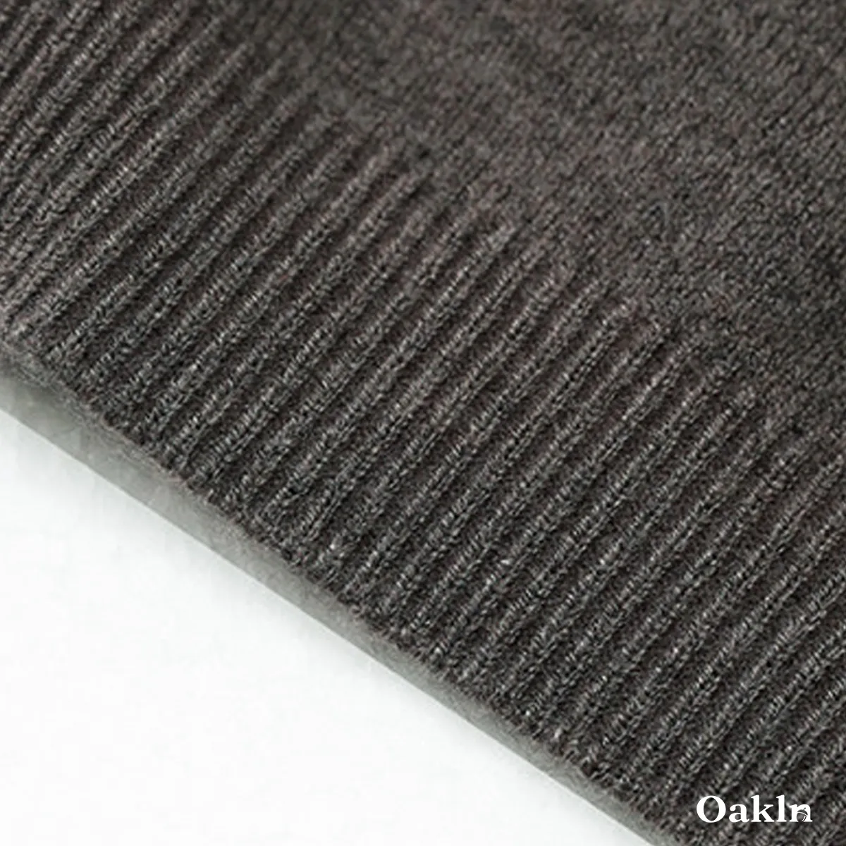 ウール混モックネック半袖ニット　ビジネスカジュアル 立体裁断-Oakln