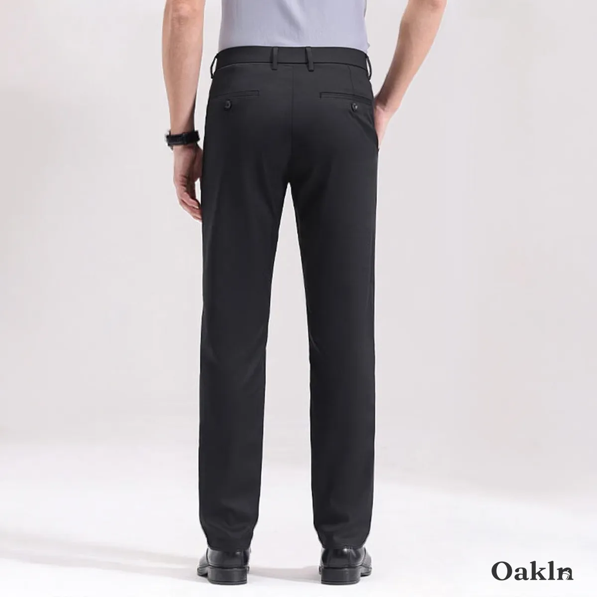 なめらかなリヨセルコットン混紡素材 アイロンいらず ビジネスカジュアル対応 スラックス-Oakln