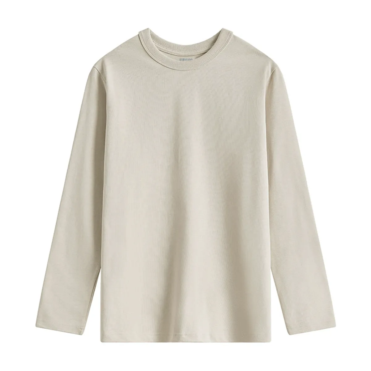 100％超長綿 長袖Tシャツ 三本針 液体アンモニア加工 型崩れしにくい