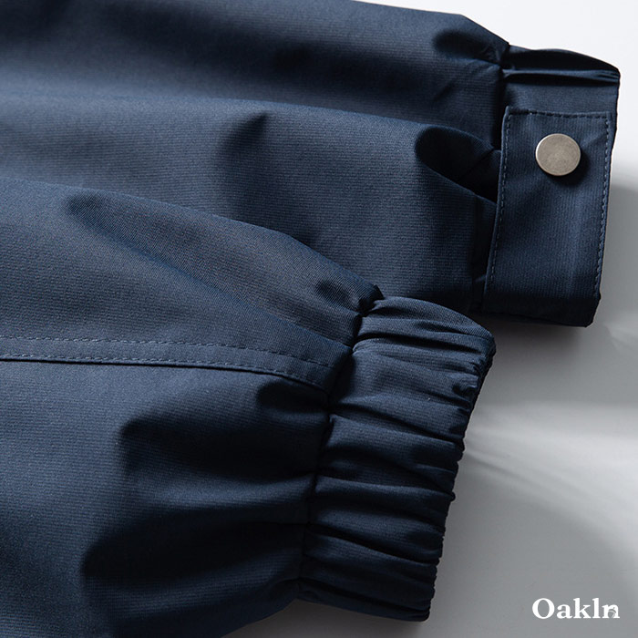 防風 撥水 スタンドカラー ブルゾン メンズ 裾ドローコード ショート丈 ゆったり 体型カバー 高機能 アウター-Oakln