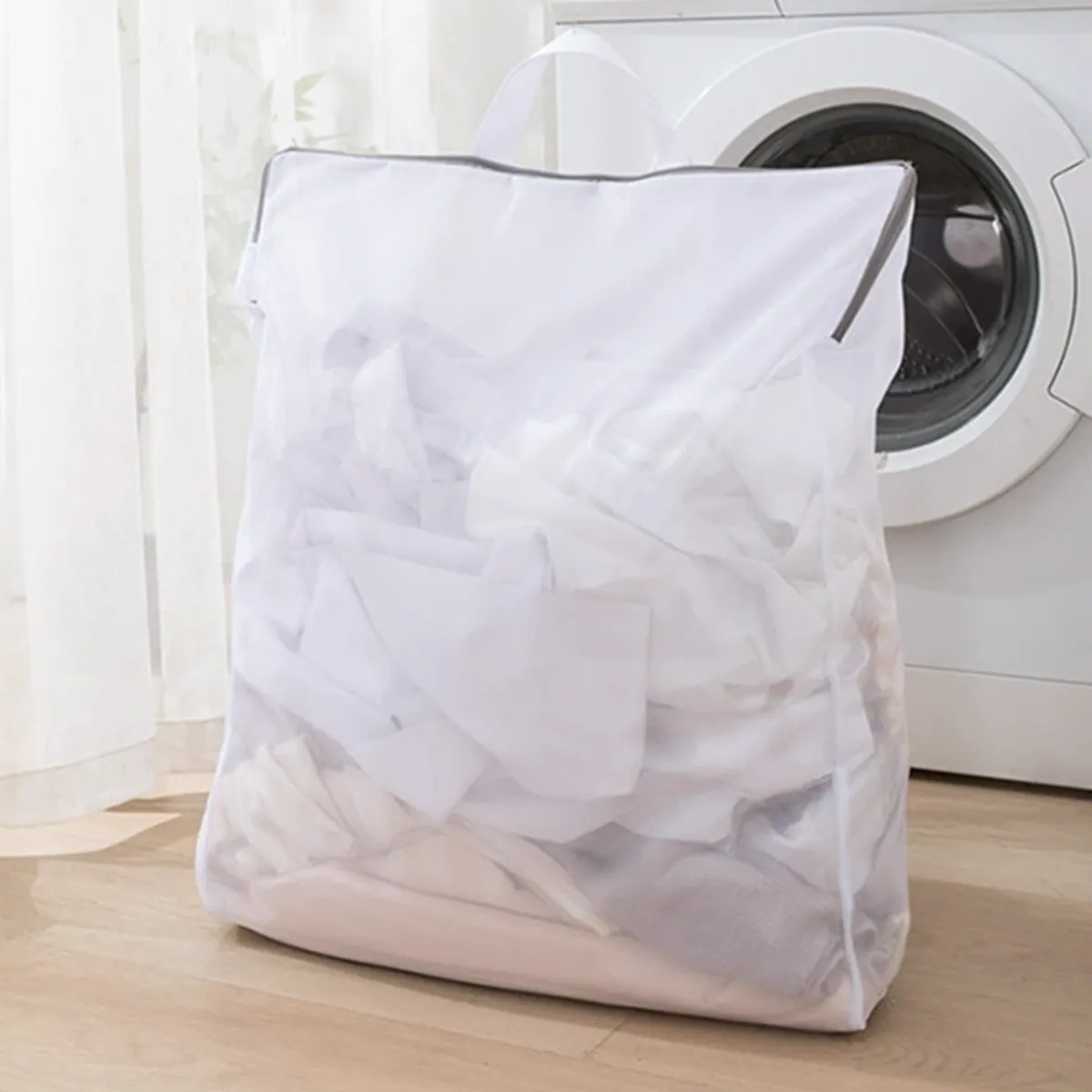 立体式持ちて付き洗濯ネット（家庭用）洗濯機専用　型崩れ防止メッシュネット