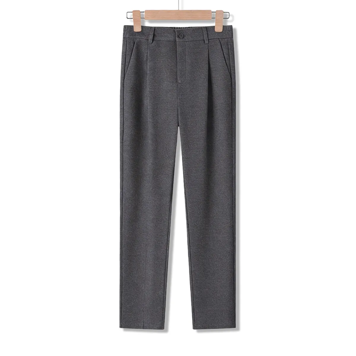  シングルプリーツ ワイドテーパード スラックス ラシャタッチ素材  落ち感  ストレッチ