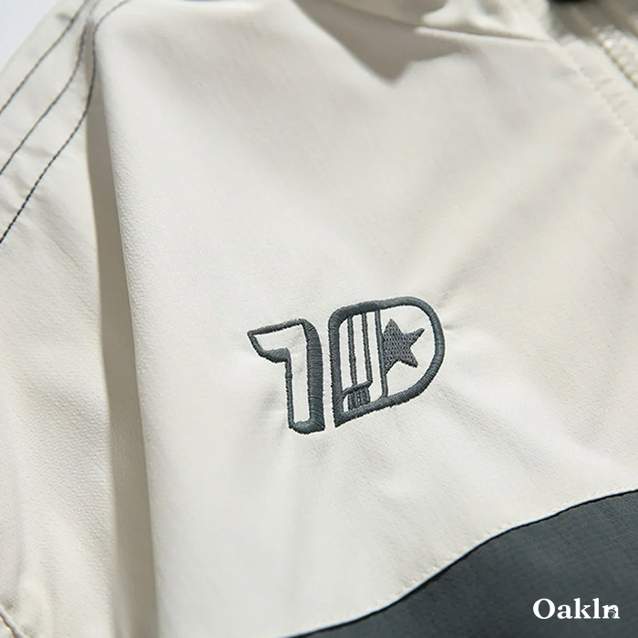 レトロスポーツ風レーシングストライプ切り替えトラックジャケット-oakln