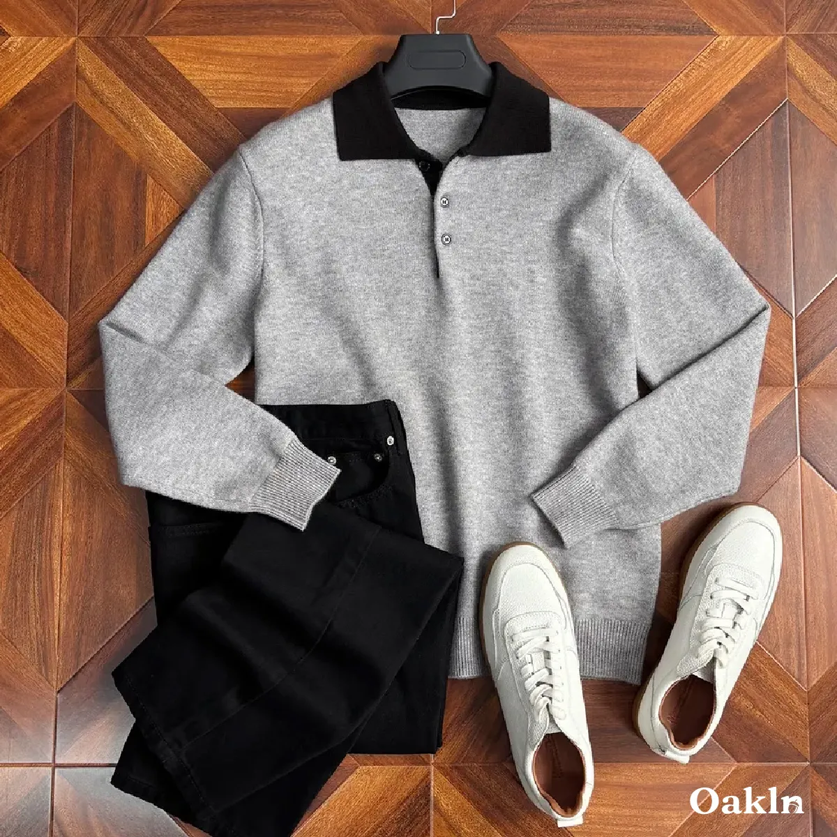 「濯機で洗える ポロ襟 ニットカットソー｜1枚で決まる 大人のきれいめコーデ」