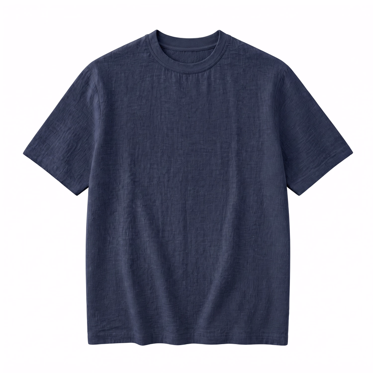 Oakln-リヨセル×リネン混 半袖Tシャツ 涼しく快適 通気性 洗濯機OK 型くずれしにくい