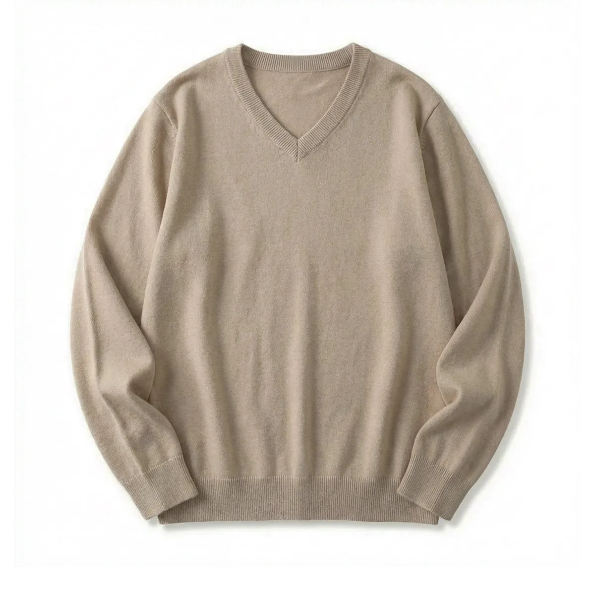 高密度 細ゲージ Vネックニット セーター ビジネスカジュアル 洗濯機洗い可能-Oakln