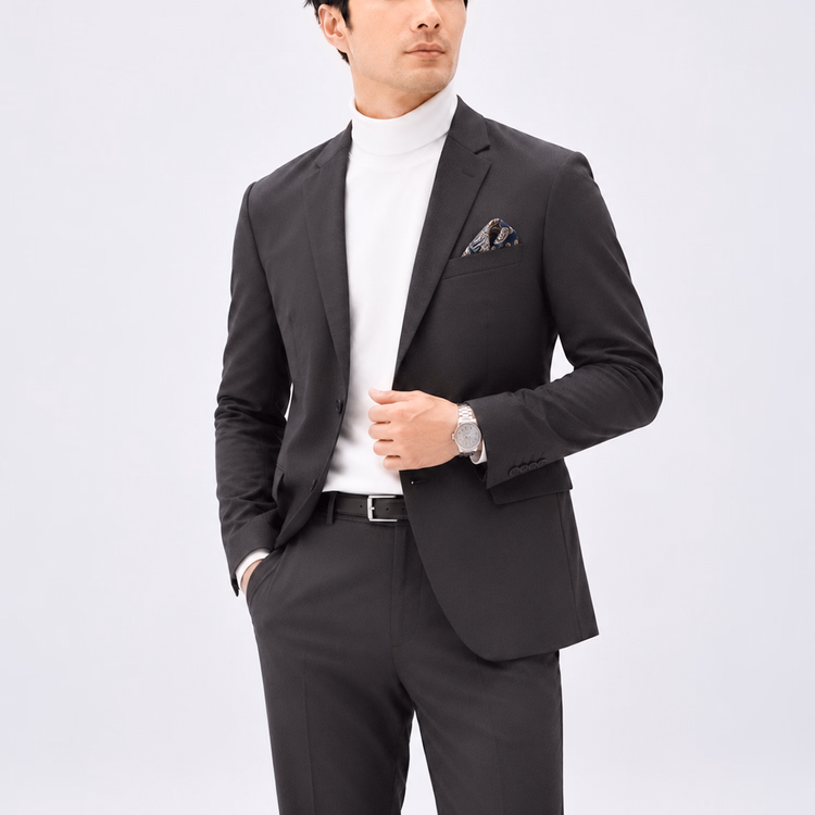シルケット加工 超長綿 折り返しタートルネック長袖Tシャツ  静電気を抑えてまとわりつきにくい  一枚でも品よく、インナー使いにも上品 春・秋・冬の3シーズン対応