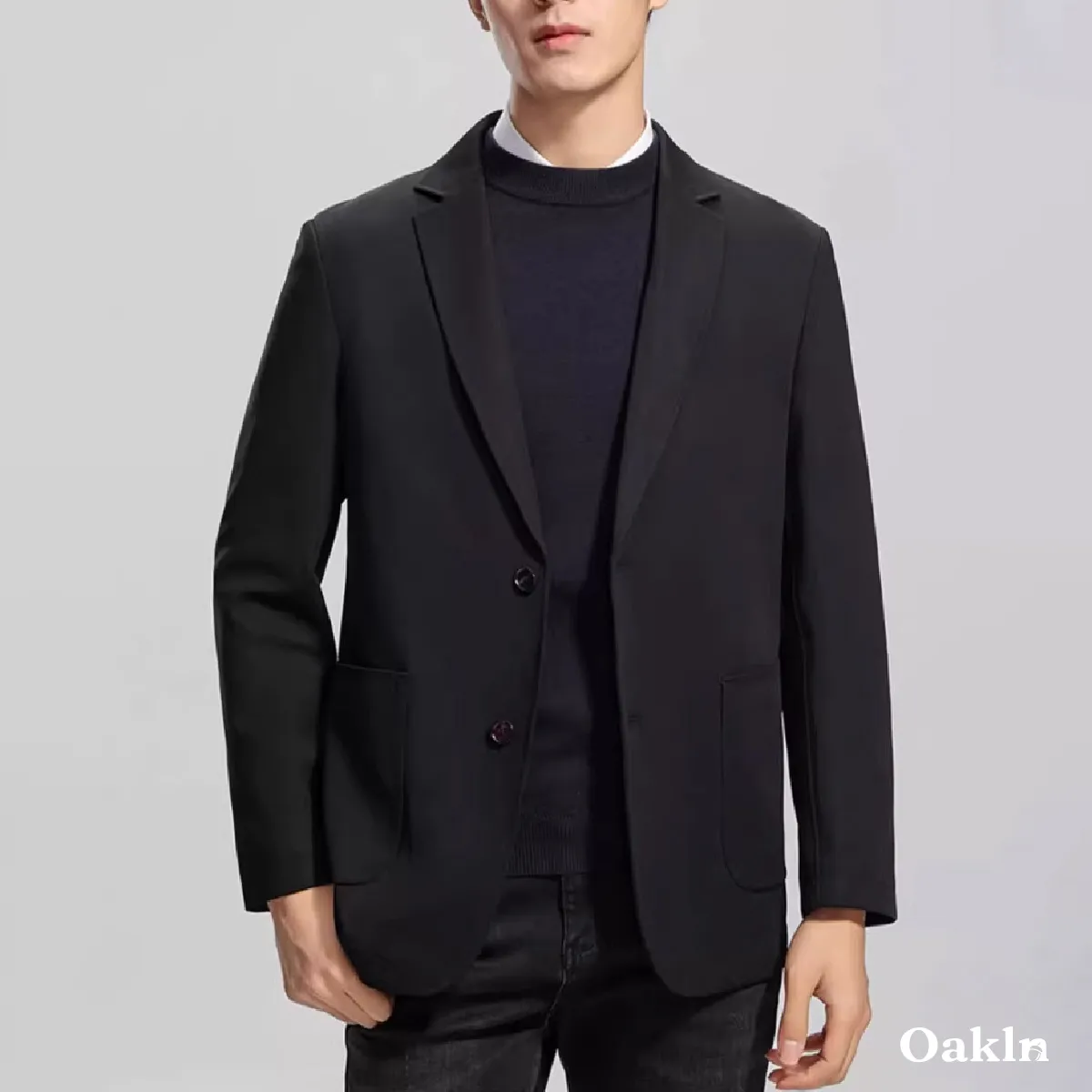 機能性ノーアイロン 高弾性テック素材  UV対策  圧着仕様テーラードジャケット  ビジネス通勤アウター-Oakln