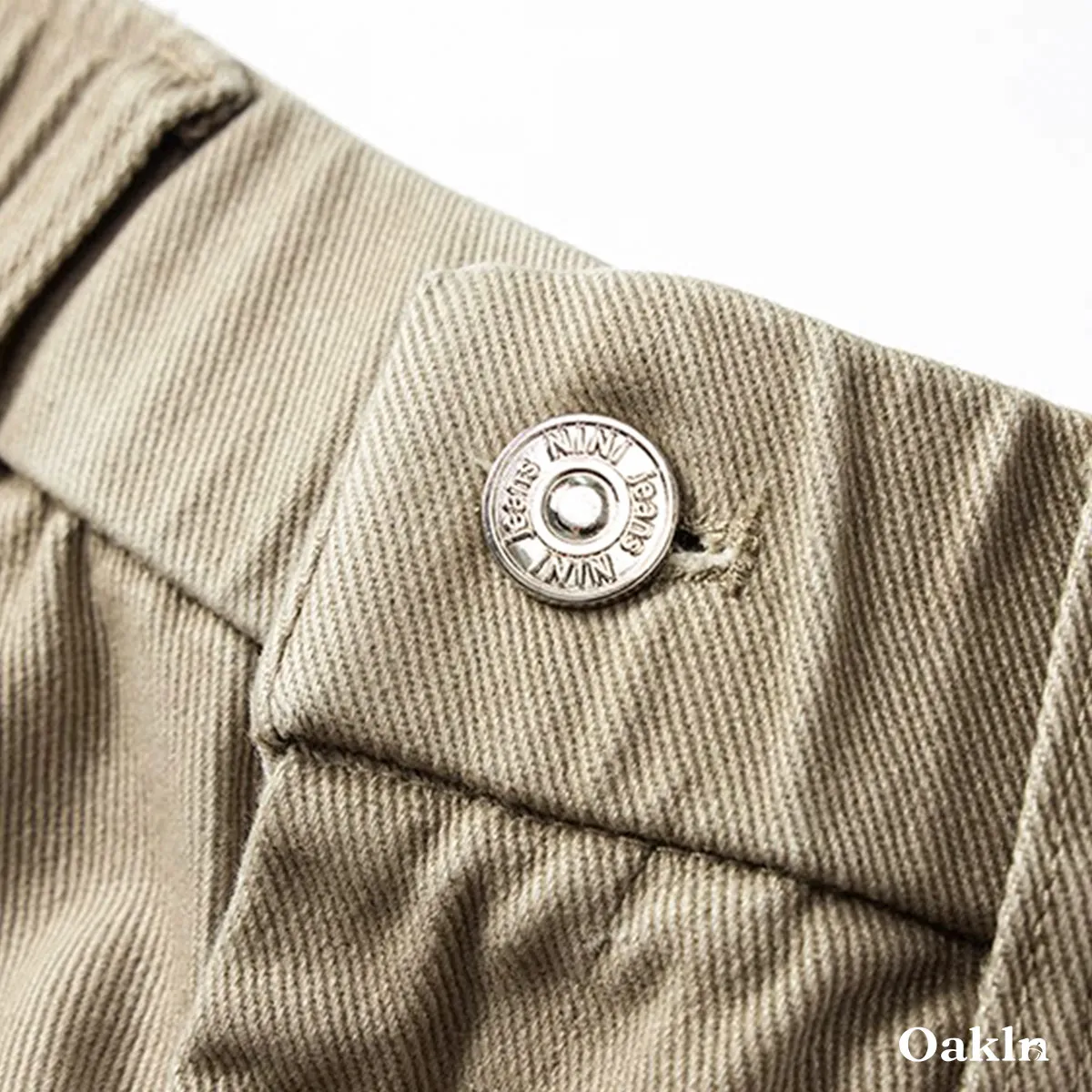 脚長見えワイドストレート コットン100％ ウエストゴム仕様-Oakln