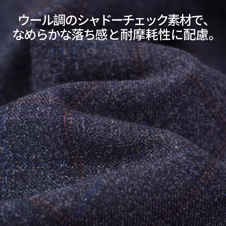 ウール調シャドーチェック イージーケア 秋通勤向けイタリアンジャケット