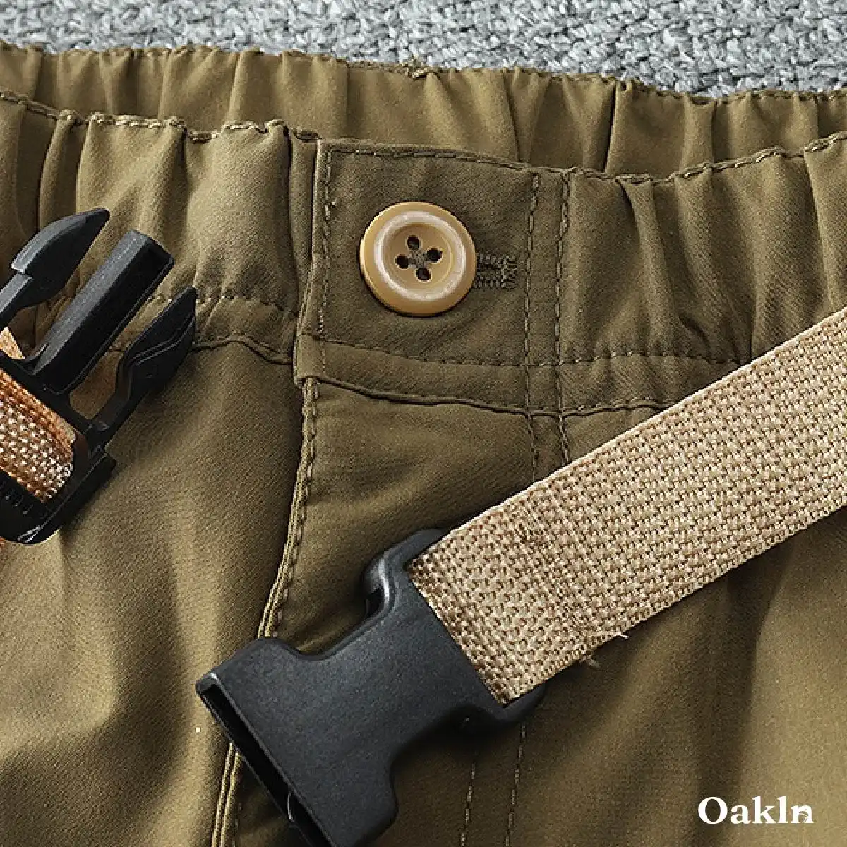 レトロクライミングパンツ：裏起毛で暖かくて防風性抜群、撥水仕様、ベルト付き-Oakln