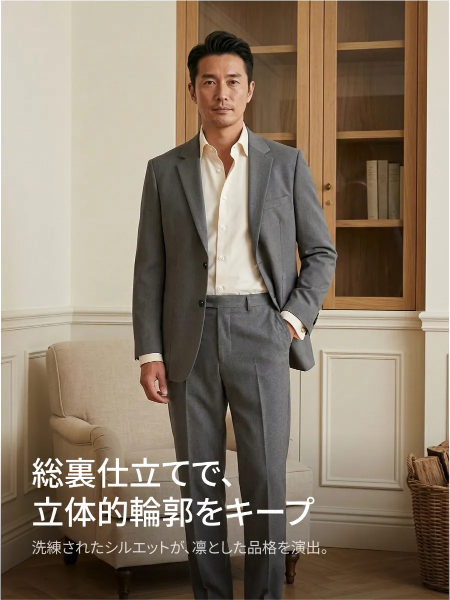 【総裏仕様】立体シルエットで、すっきりとした印象に。