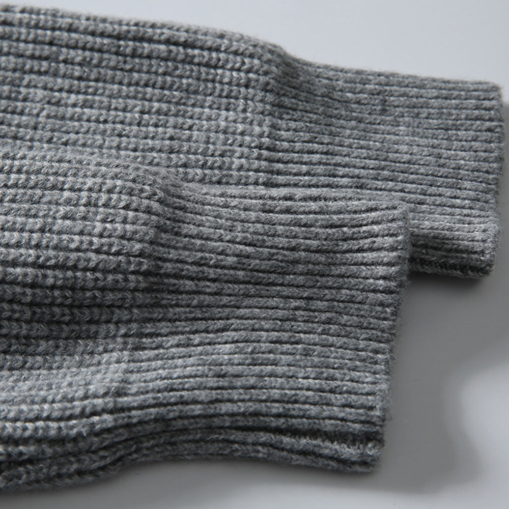 ミニマルクラシック　無地ハーフジップスタンドカラーセーター-oakln