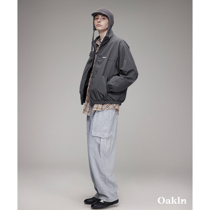 防風 軽量 速乾 スタンドカラー ブルゾン メンズ ラグランスリーブ ゆったり 体型カバー ライトアウター シンプル-Oakln