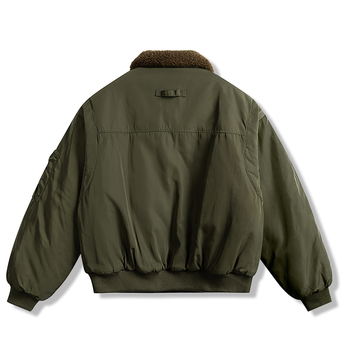 ボア折り襟中綿フライトジャケット-oakln