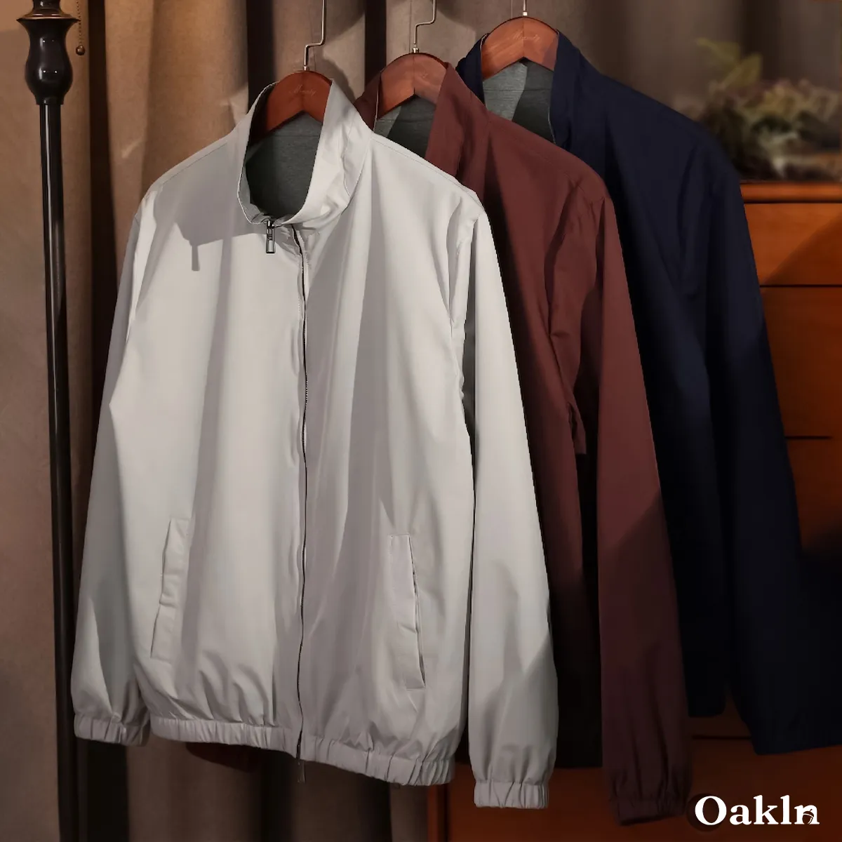 リバーシブル高機能ジャケット アイロン不要 シワ防止 体型カバー ビジネスアウター-Oakln