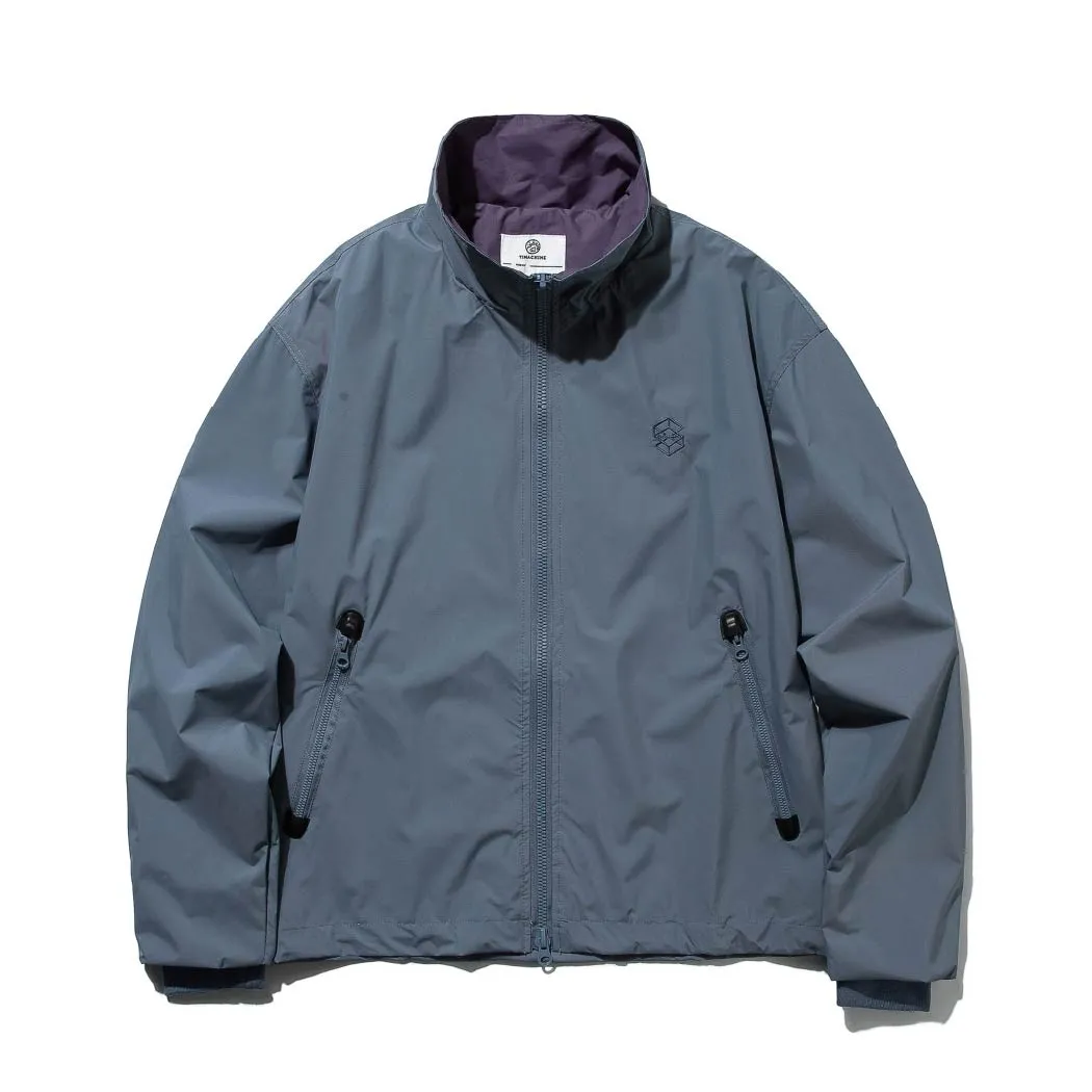 スタンドカラー  ジャケット  メンズ ダブルジップ 配色 切り替え 裾ドローストリング ゆったり 体型カバー ライトアウター 春秋-Oakln