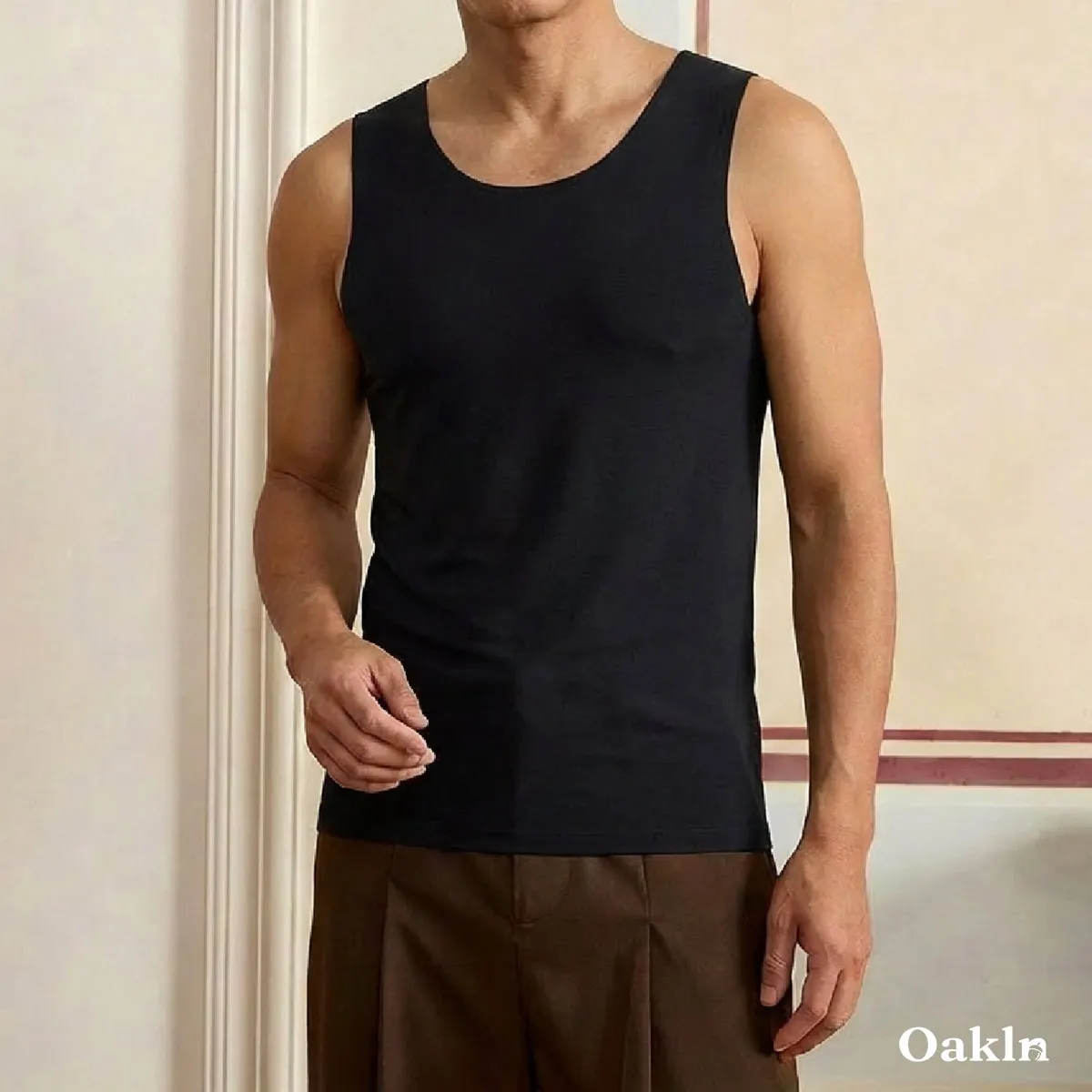 80番手高級モダール シームレス メンズタンクトップ 吸汗速乾 響きにくい
