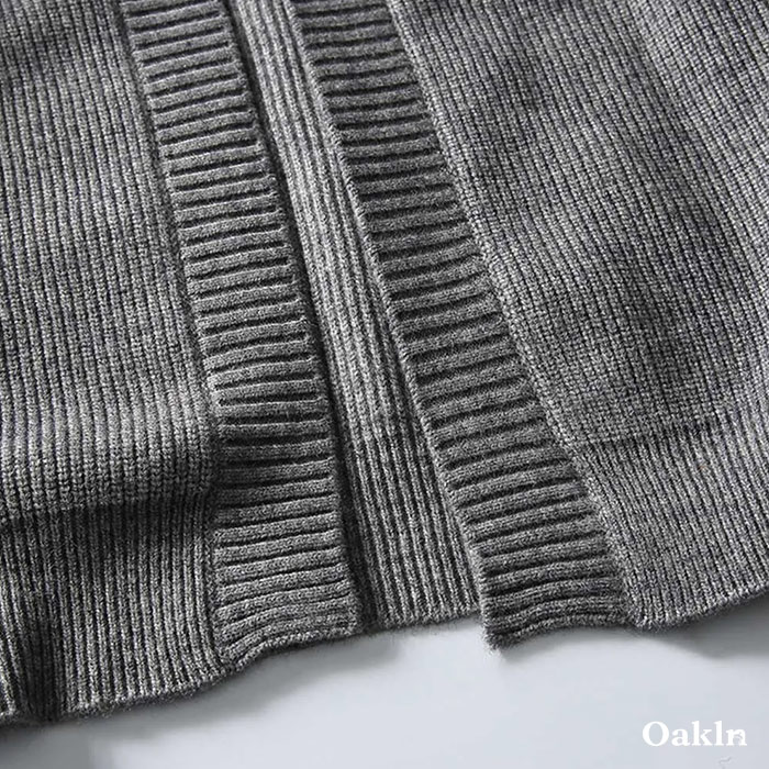 和風羽織風　無地ニットカーディガン-oakln