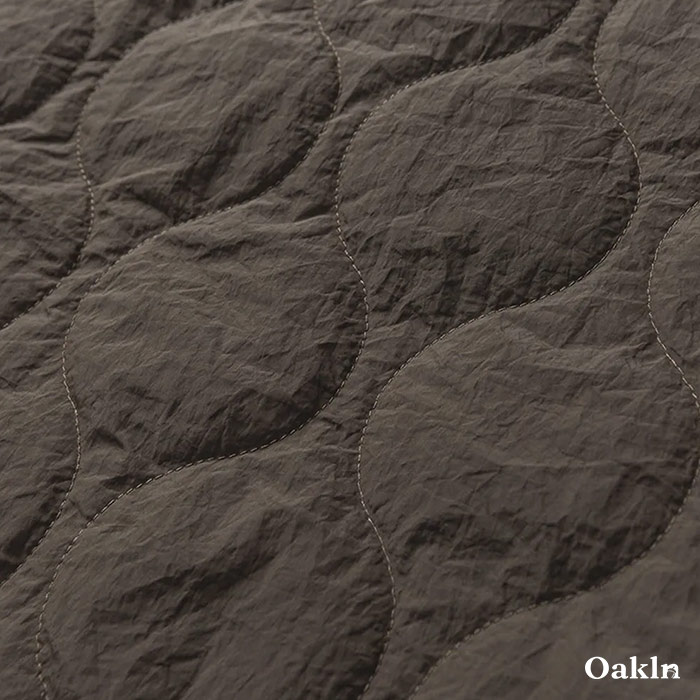 撥水＆シワ感素材 ひょうたんキルティング ハーフボタン ベースボールカラープルオーバー-oakln