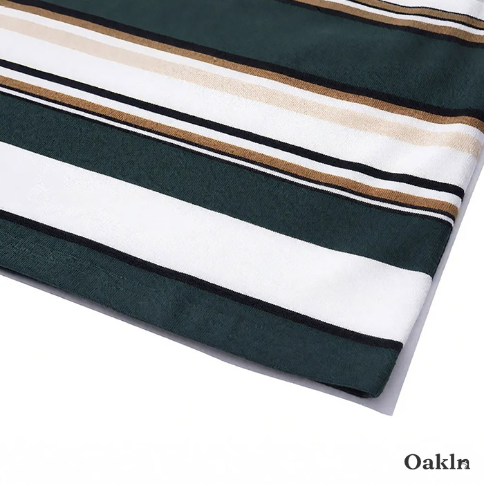 9.9オンスアメリカンスタイル先染めボーダー長袖Tシャツ