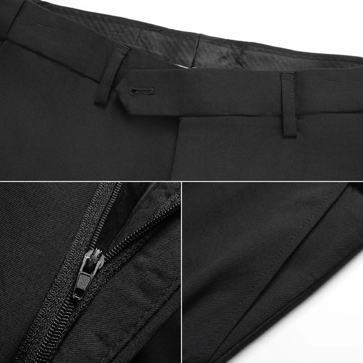 立体的な肩パッドで印象を引き締める　洗えるビジネススリーピーススーツ