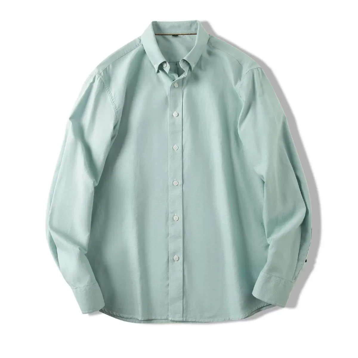 ボタンダウン　コットンリヨセル混　イージーケアオックスフォードシャツ-Oakln