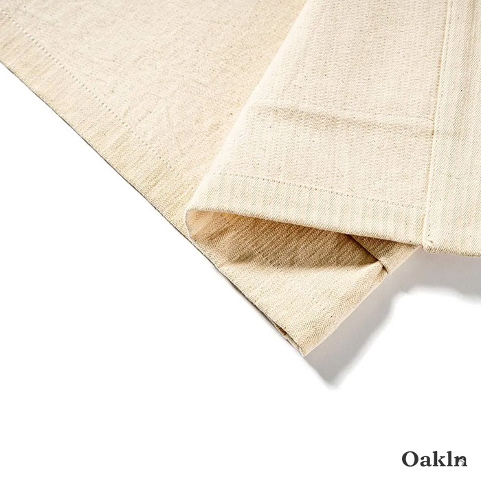 生成り色　コットンヘリンボーン和風半纏-oakln