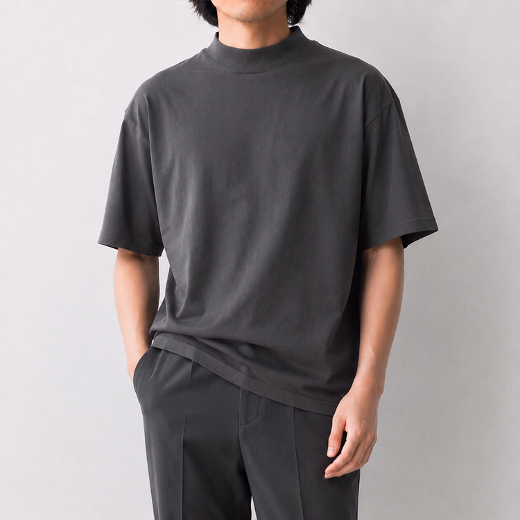 [Copy]汗をかいても肌にまとわりつきにくい  270gヘビーウェイトコットンTシャツ  ゆったりシルエット  ドロップショルダー  五分袖