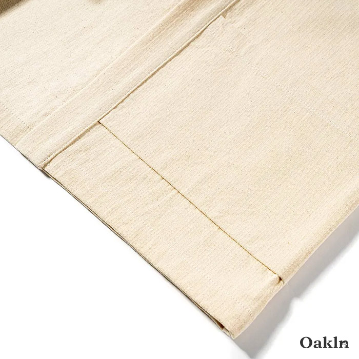 生成り色　コットンヘリンボーン和風半纏-oakln