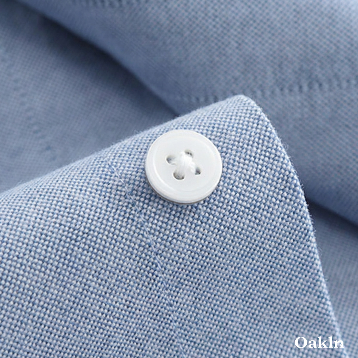 コットン100％ 超長綿 両面起毛 オックスフォード長袖シャツ-Oakln