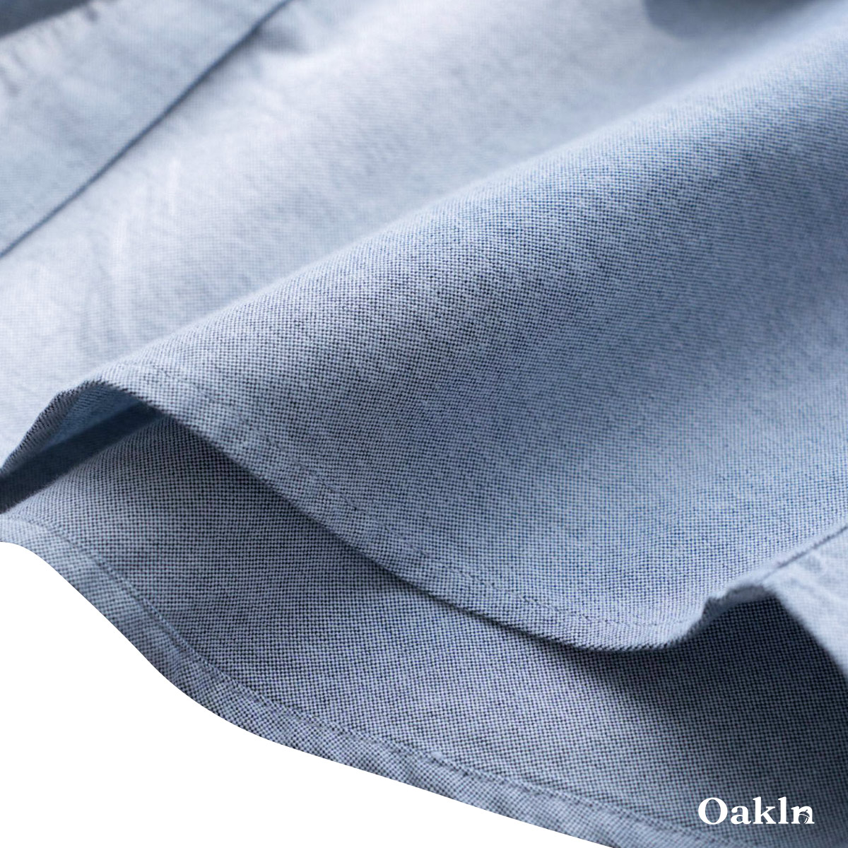 コットン100％ 超長綿 両面起毛 オックスフォード長袖シャツ-Oakln