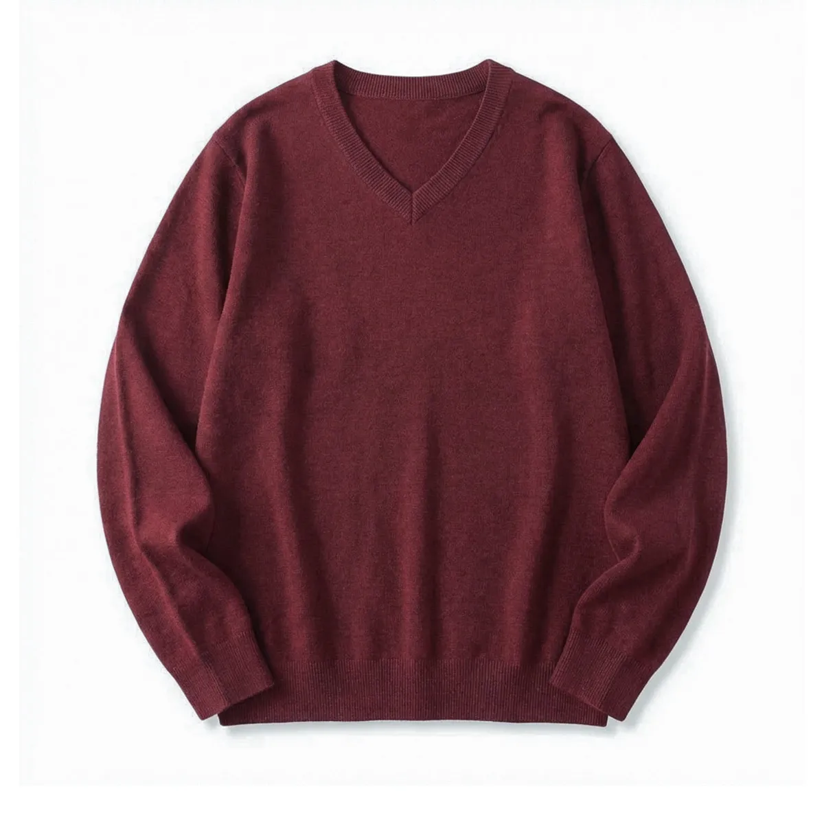 高密度 細ゲージ Vネックニット セーター ビジネスカジュアル 洗濯機洗い可能-Oakln
