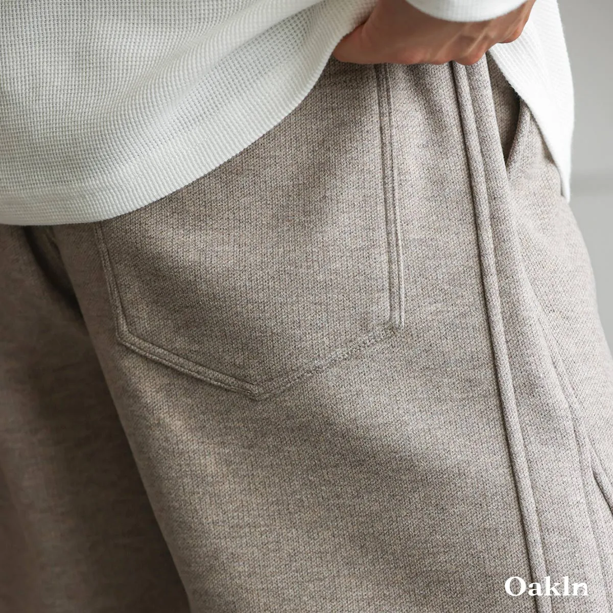 ウール混 バルーンパンツ ワイドテーパード ヘビーウェイト 30代～50代向け