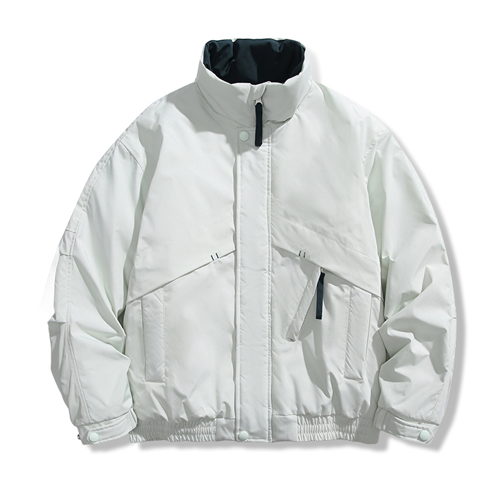 レトロスポーツ風　配色スタンドカラー中綿ジャケット