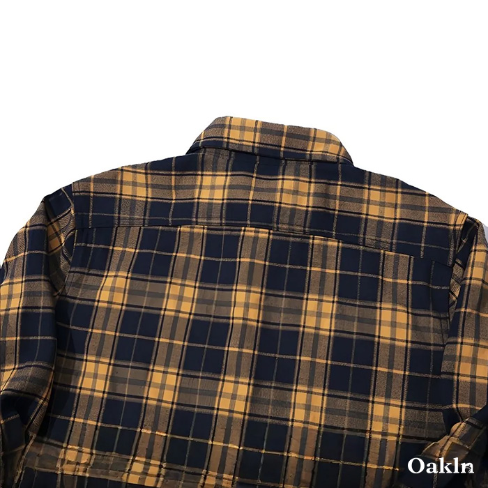 定番デザイン　ヘビーウェイトタータンチェック長袖シャツ-oakln