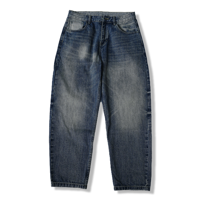 ターコイズ「Concho」ボタン付き ヘビーウェイトストレートデニム