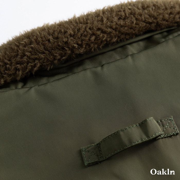 ボア折り襟中綿フライトジャケット-oakln