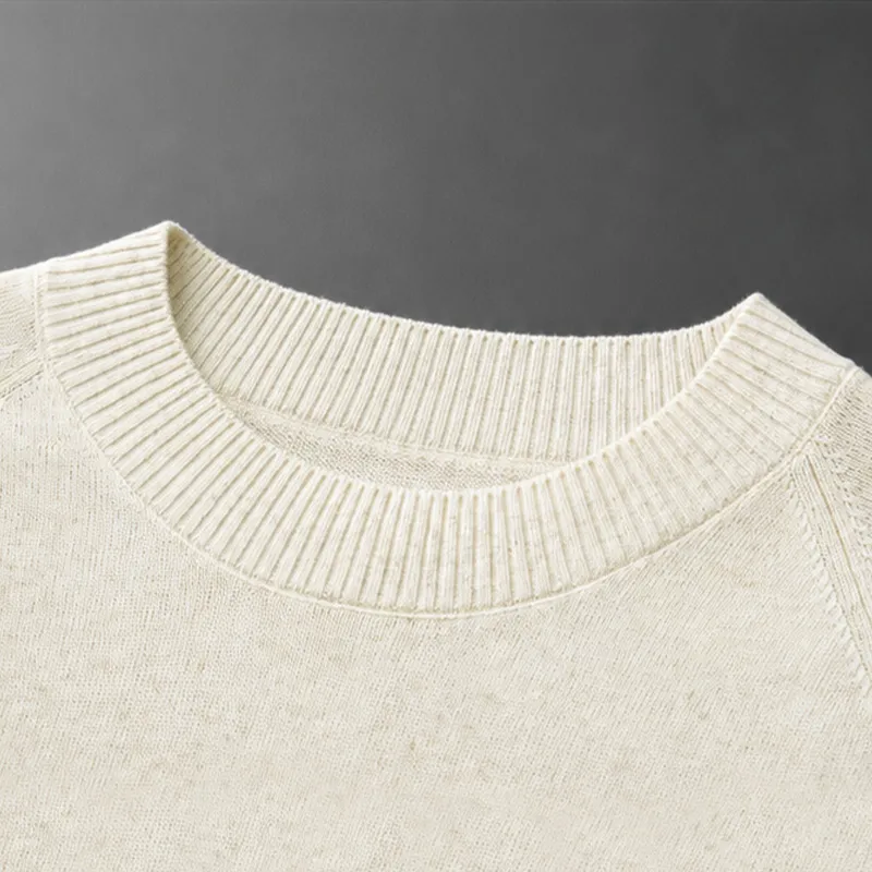 洗濯機洗い可｜型崩れしにくい｜リネン混ニットTシャツ｜ひんやり快適で肌にまとわりつきにくい