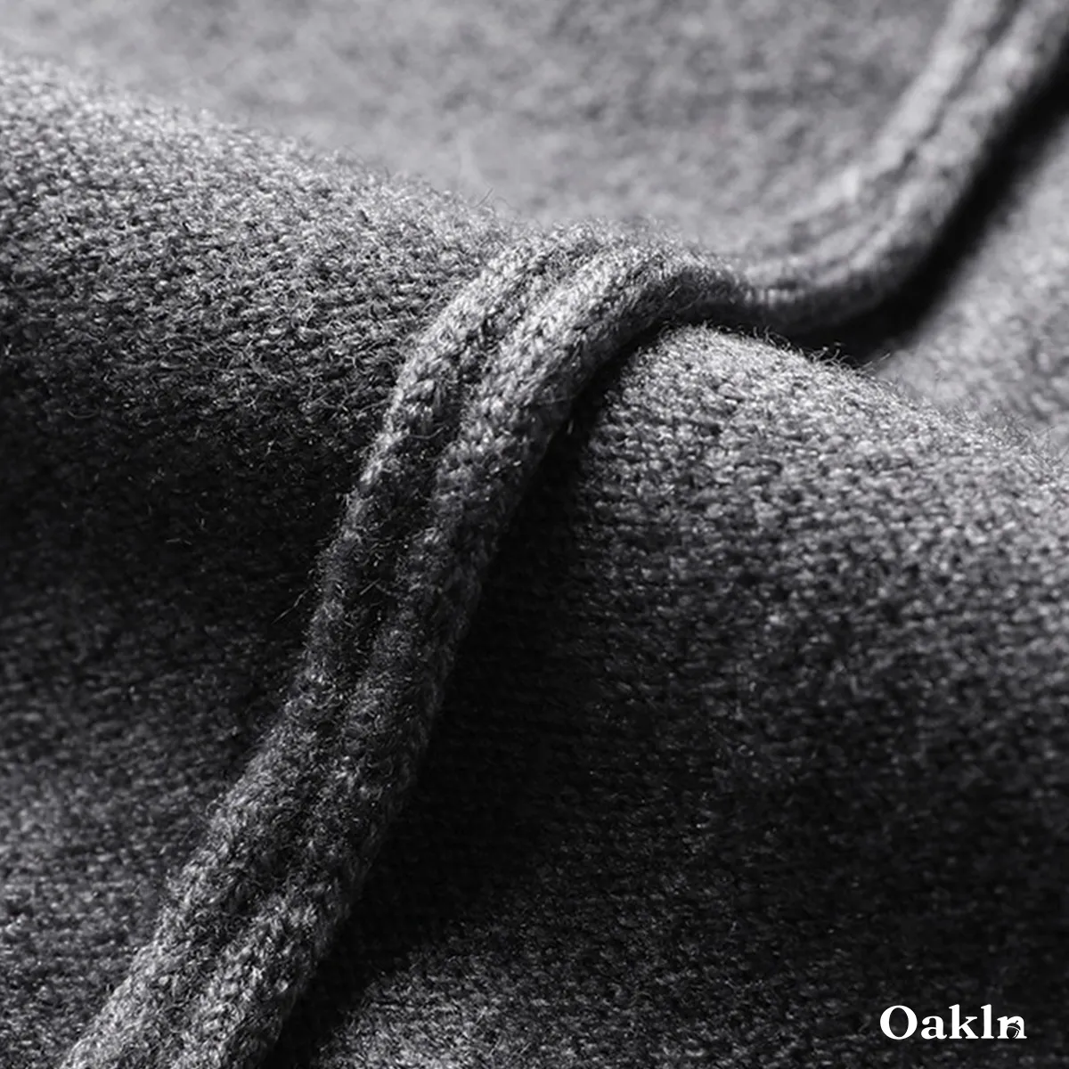 ハイネックニットカーディガン ウール混 伸縮性あり リブ袖 柔らかい-Oakln